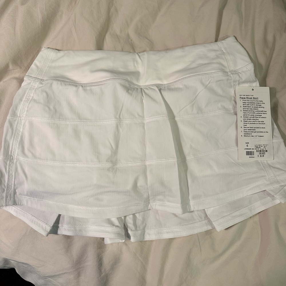 Pace Rival Skirt- Lululemon Size 6 White